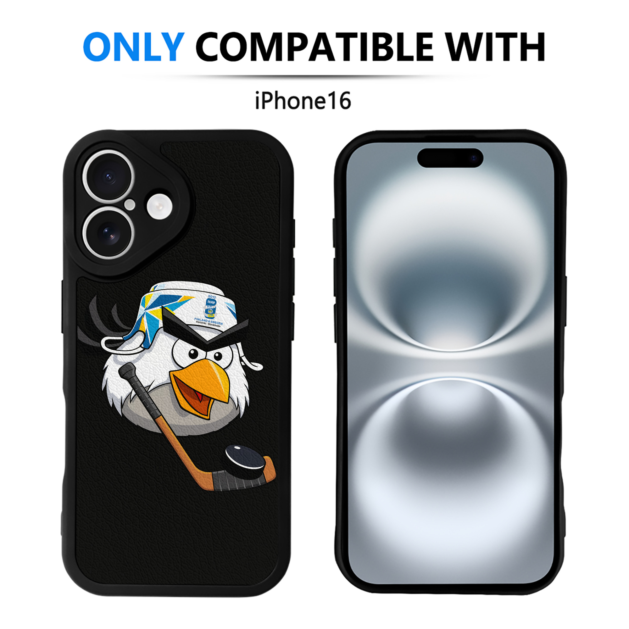 （画像用） Angry Birds アングリーバード 【iPhone 16シリーズ対応】シリコンスマホケース（レザー調） 材質：シリコン